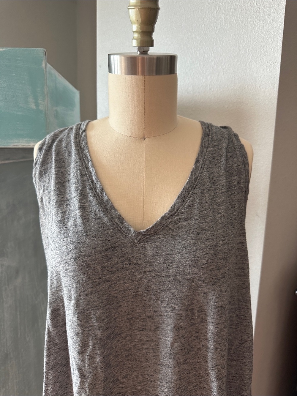 Madewell Cotton VNeck Tank Top Gray Heather - Picture 5 of 9